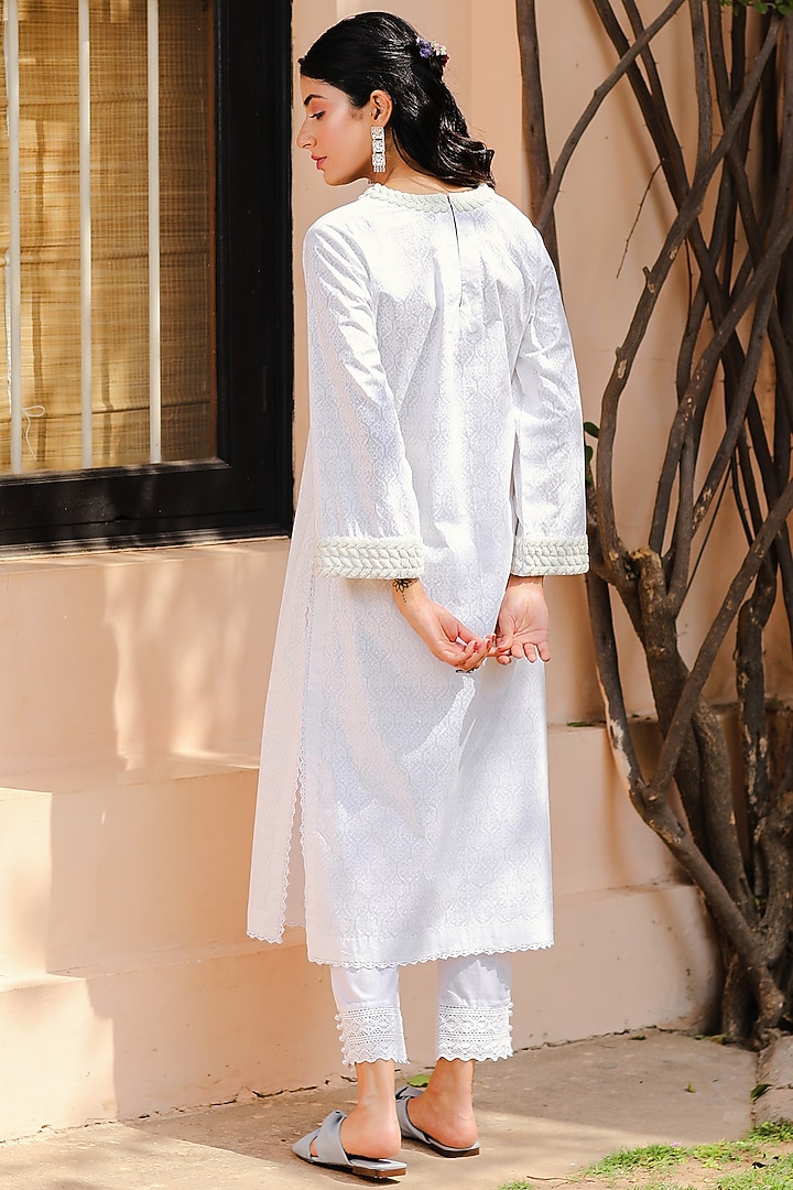 Ivory Screen Printed Tunic by Sage Saga at Pernia's Pop Up Shop