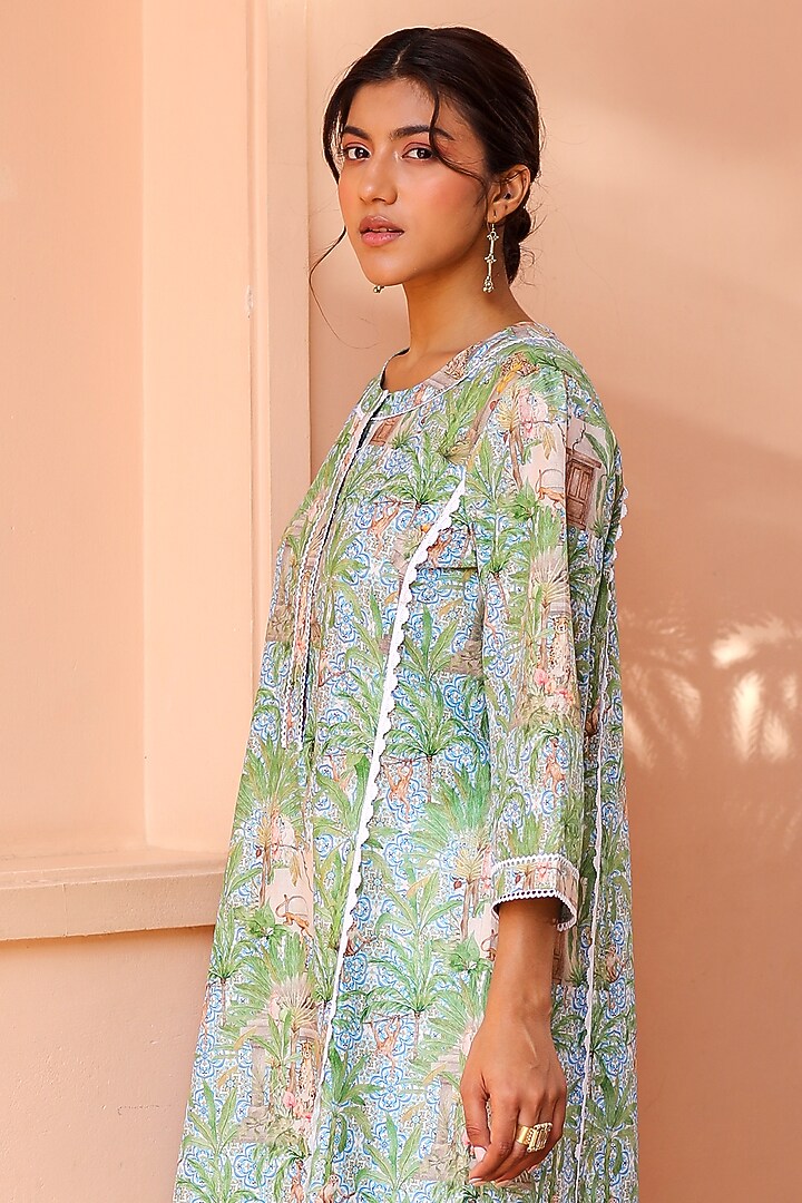 Blue Cotton Printed Tunic by Sage Saga at Pernia's Pop Up Shop