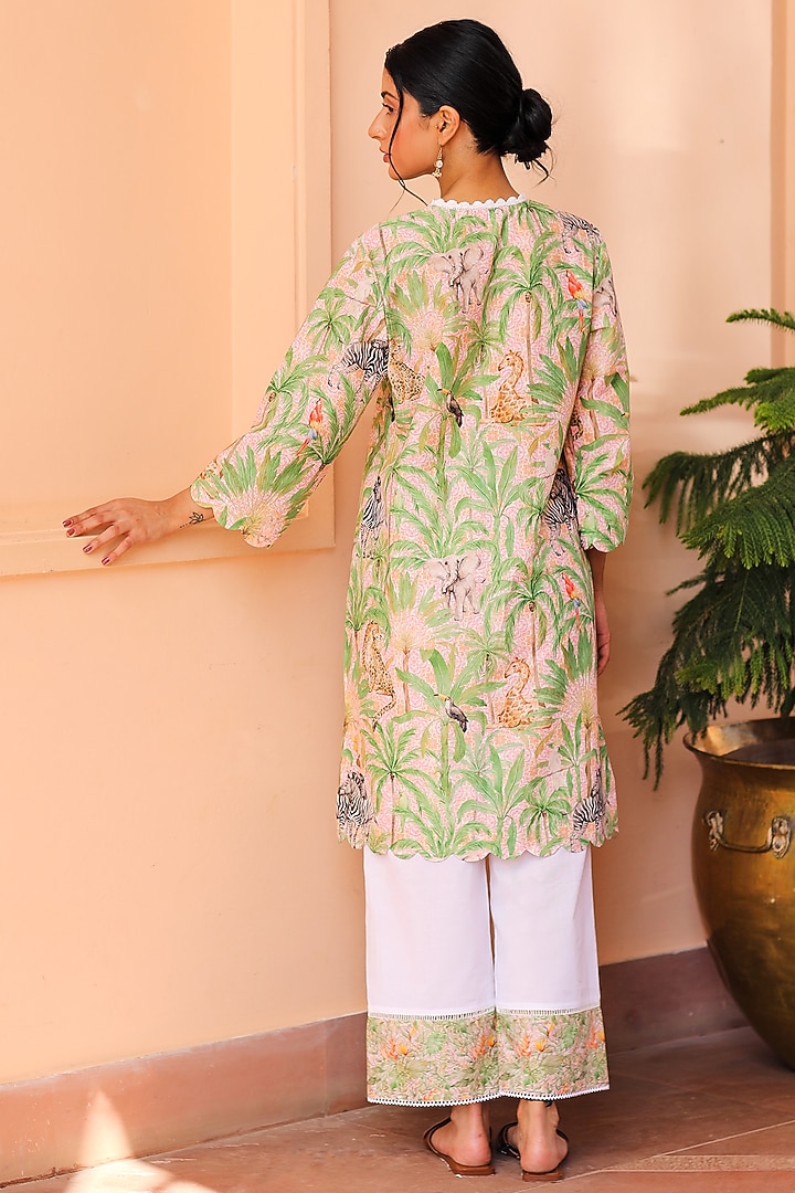 Ivory Cotton Straight Palazzo Pants by Sage Saga at Pernia's Pop Up Shop