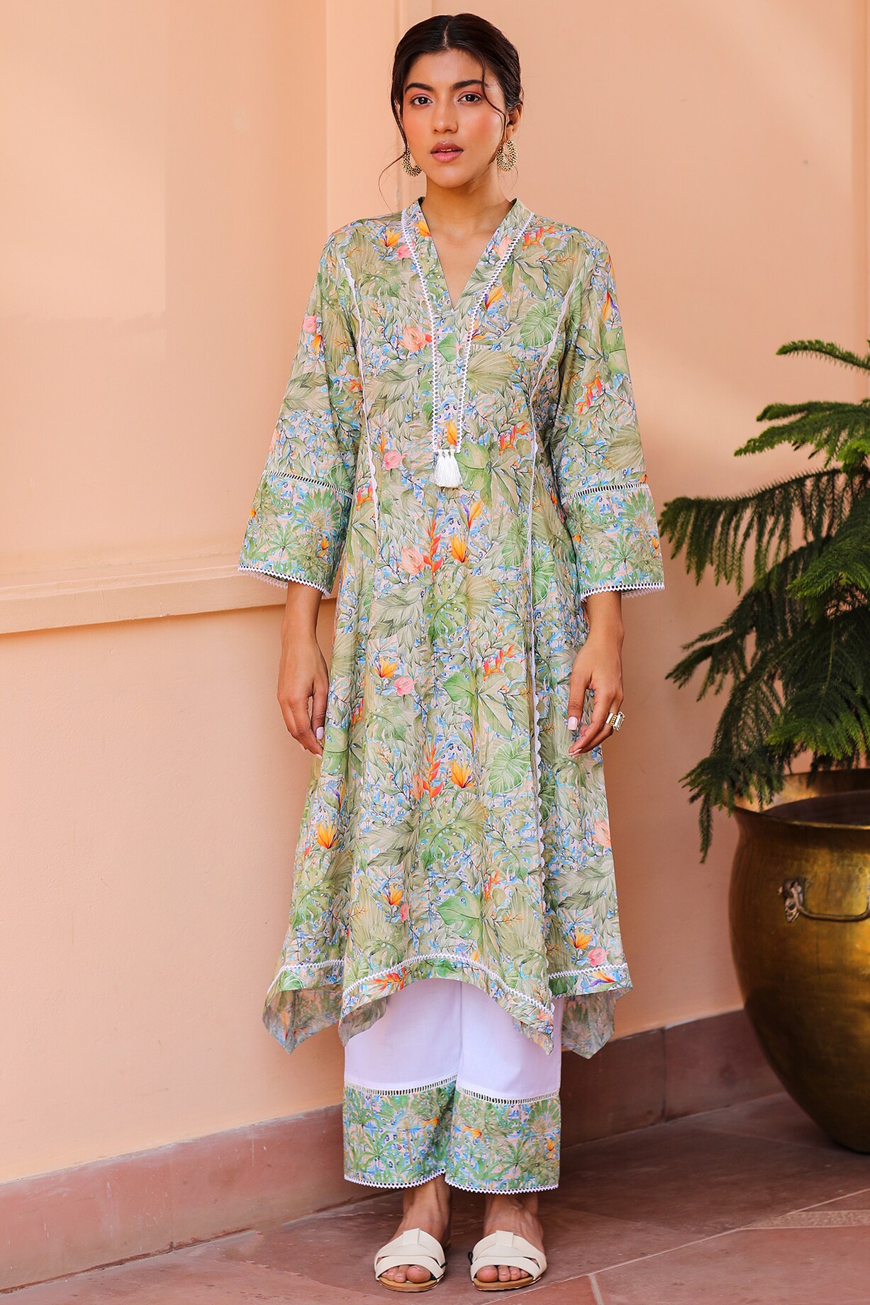 226018 Sage & Sky Patchwork Tiered Palazzo Pants main image 0