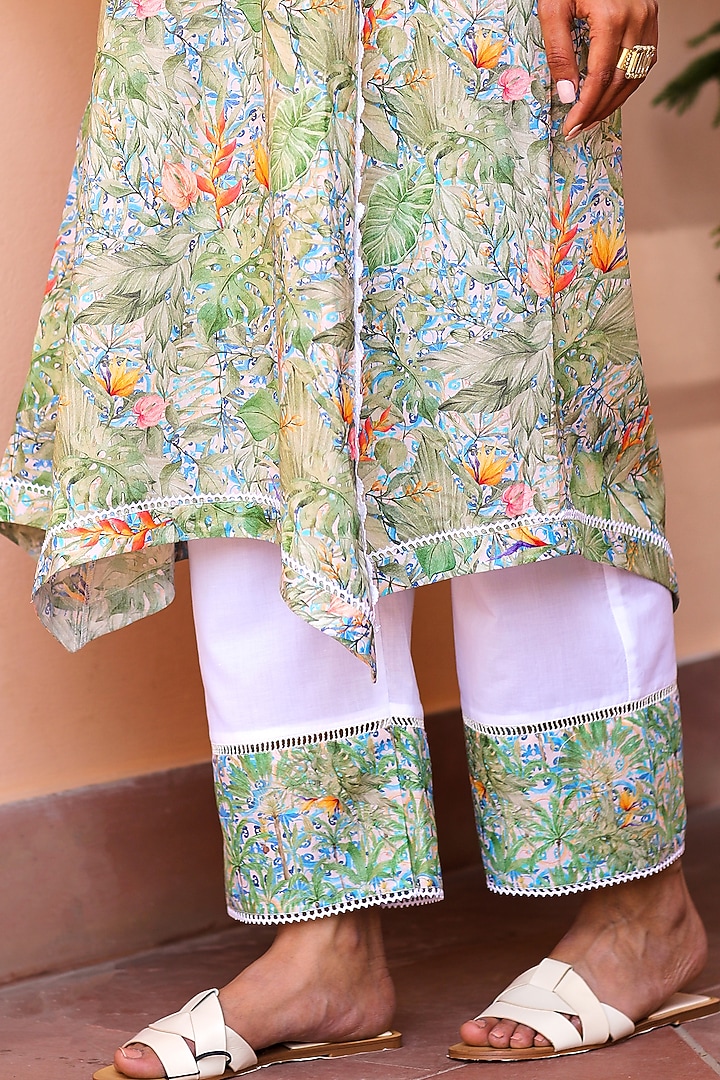 Ivory Lawn Cotton Palazzo Pants by Sage Saga at Pernia's Pop Up Shop