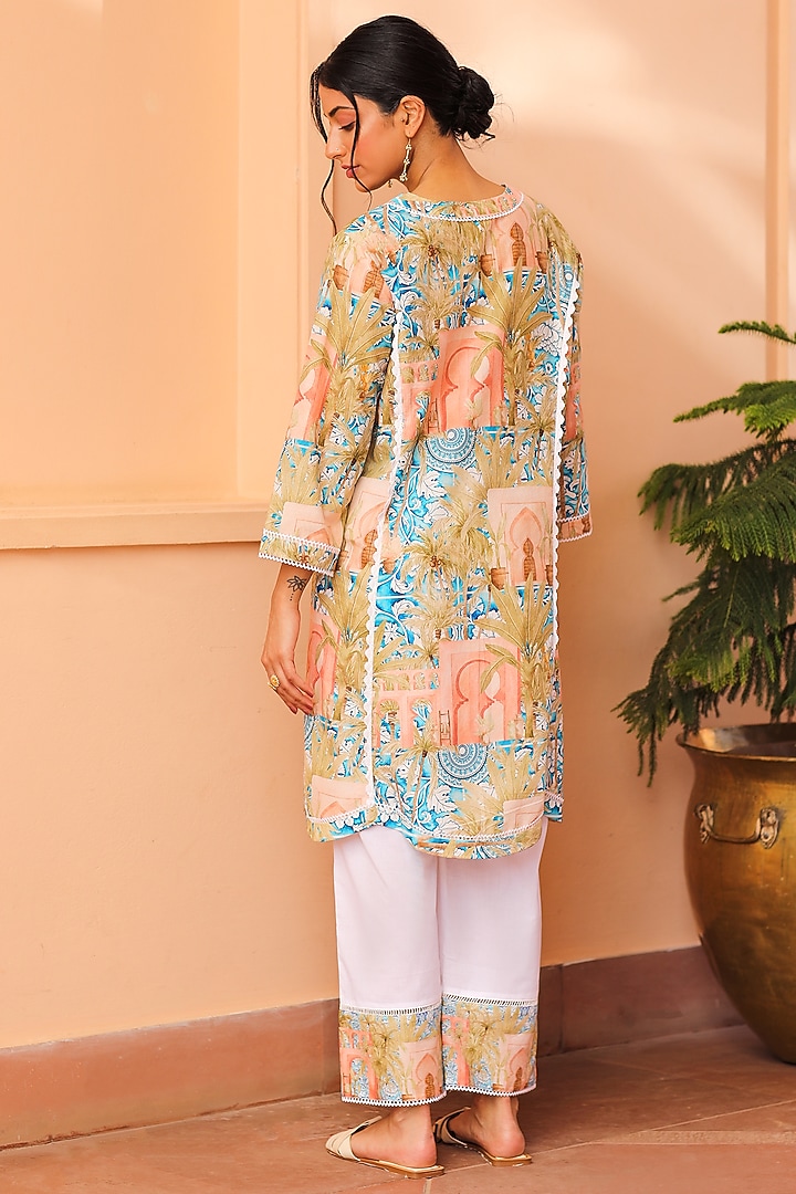 Ivory Lawn Cotton Straight Palazzo Pants by Sage Saga at Pernia's Pop Up Shop
