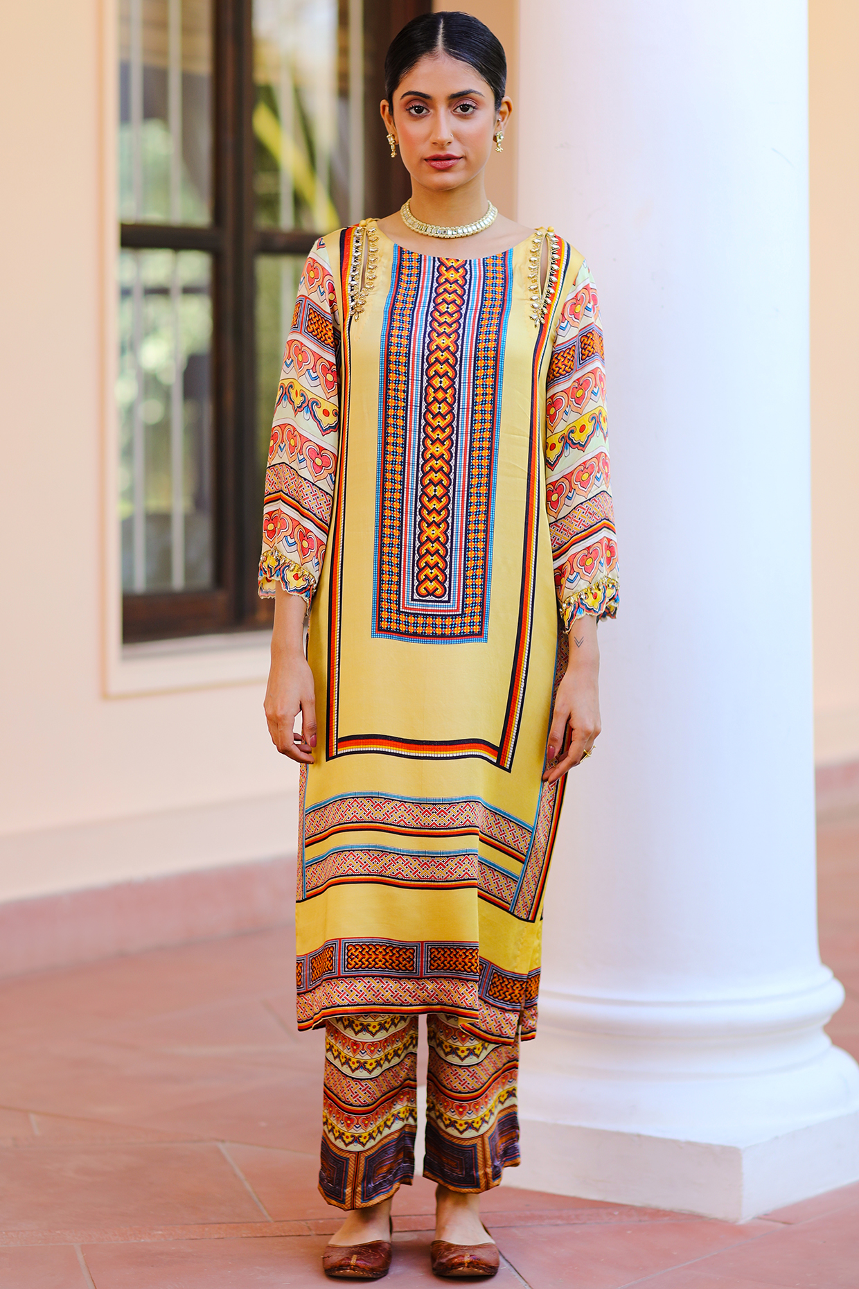 Multi-Coloured Digital Printed Kurta Set by Sage Saga at Pernia's Pop Up Shop