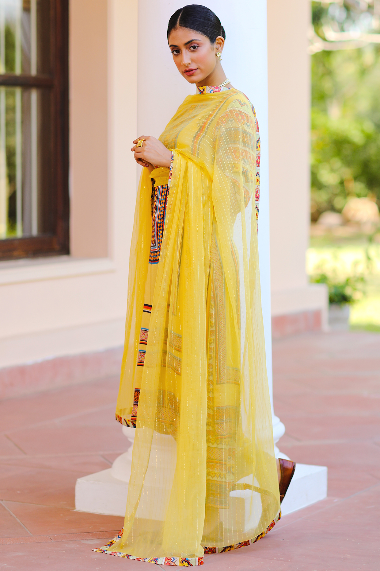 Multi-Coloured Hand Embroidered Kurta Set by Sage Saga at Pernia's Pop Up Shop