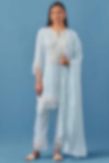 Aqua Cotton Modal Kurta Set by Sage Saga at Pernia's Pop Up Shop