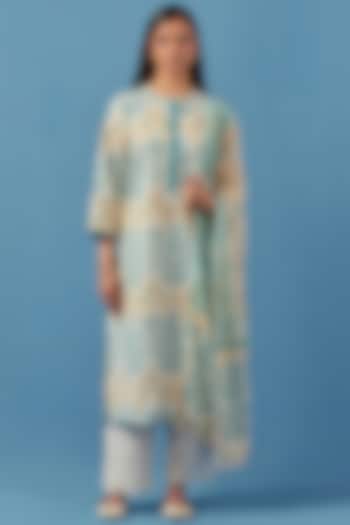 Lemon Lawn Cotton Kurta Set by Sage Saga at Pernia's Pop Up Shop