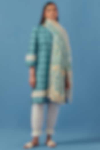 Turquoise Lawn Cotton Kurta Set by Sage Saga at Pernia's Pop Up Shop