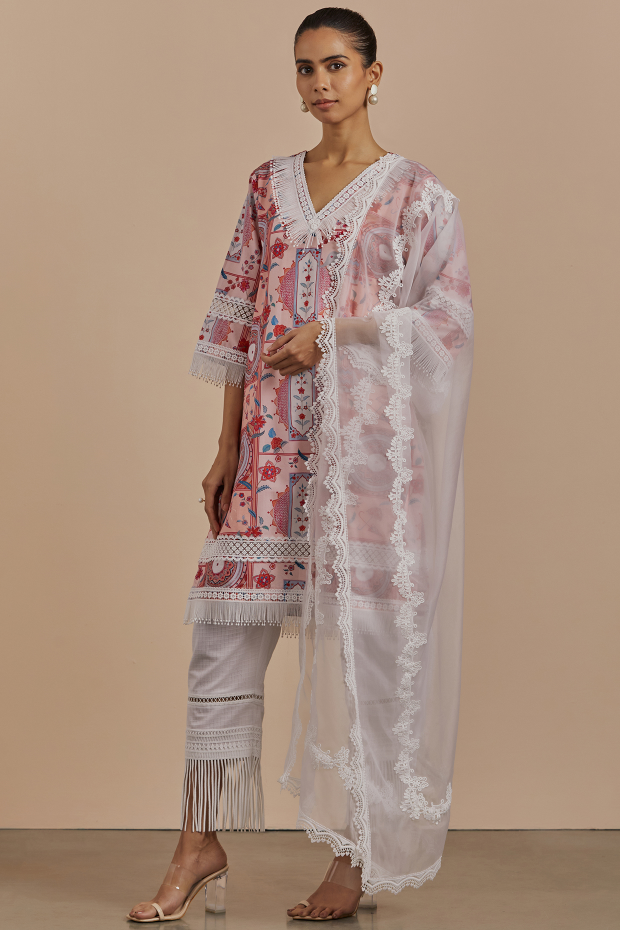 Pink Printed Kurta Set by Sage Saga at Pernia's Pop Up Shop
