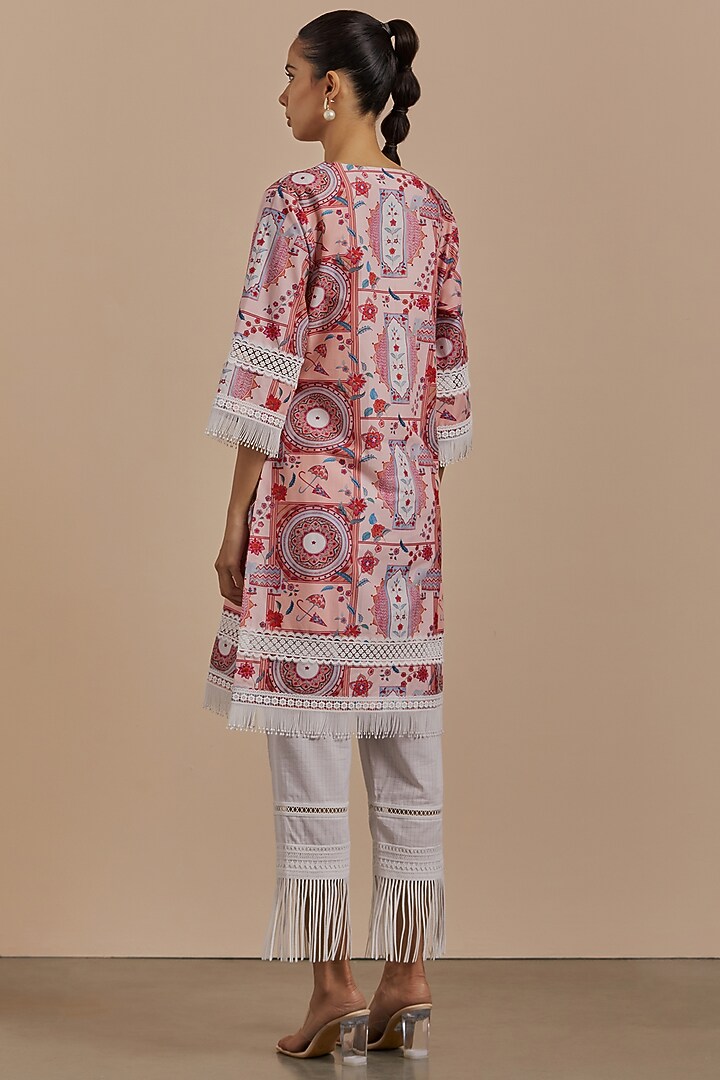 Pink Printed Kurta Set by Sage Saga at Pernia's Pop Up Shop