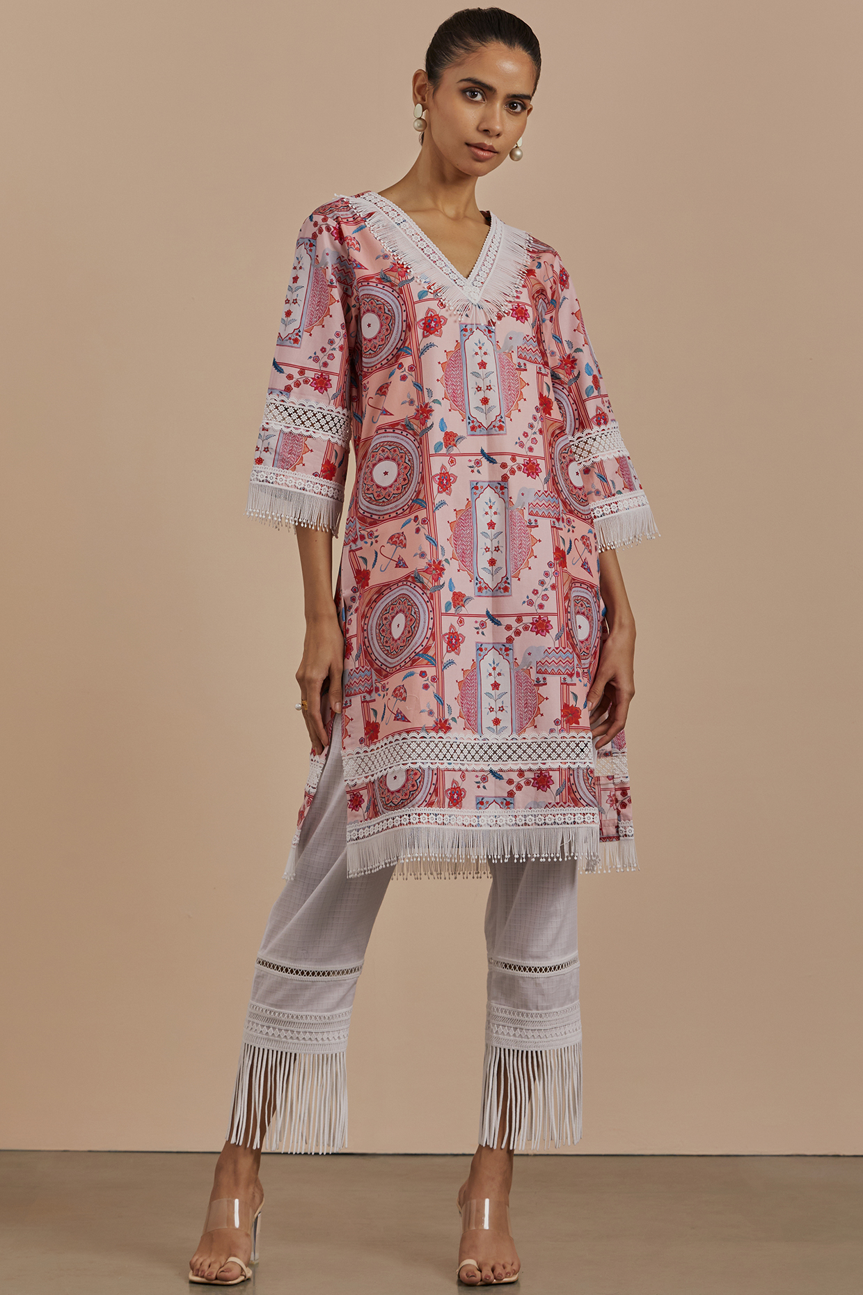 Pink Cotton Printed Kurta by Sage Saga at Pernia's Pop Up Shop