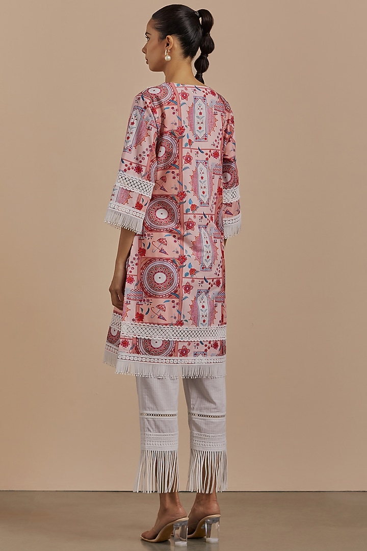 Pink Cotton Printed Kurta by Sage Saga at Pernia's Pop Up Shop