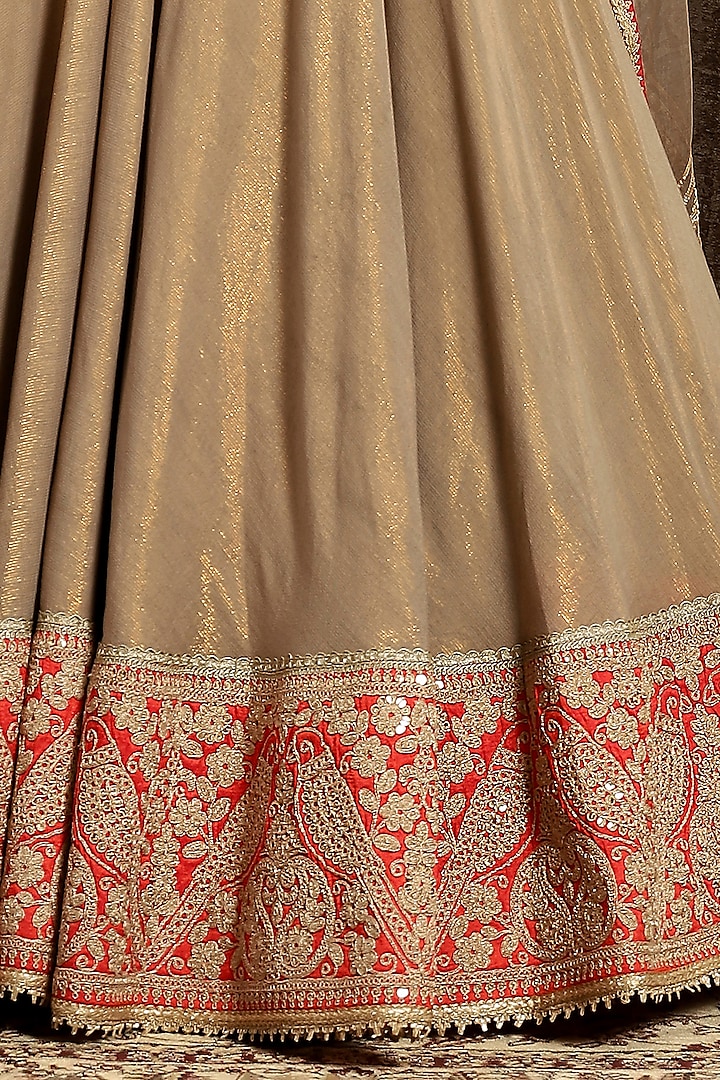Light Brown Hand Embroidered Wedding Anarkali Set by Shikhar Sharma at Pernia's Pop Up Shop