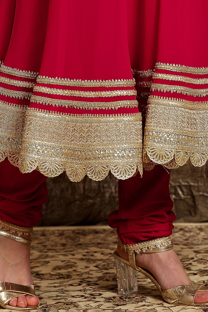 Fuchsia Embroidered Wedding Anarkali Set by Shikhar Sharma at Pernia's Pop Up Shop