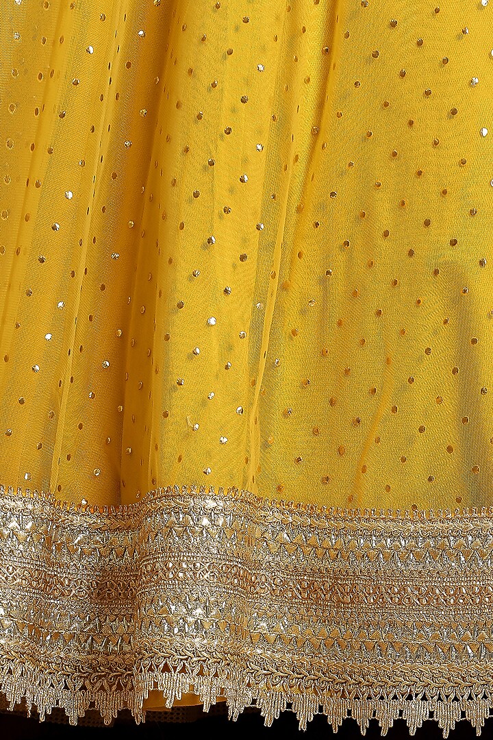 Yellow Embroidered Wedding Anarkali Set by Shikhar Sharma at Pernia's Pop Up Shop