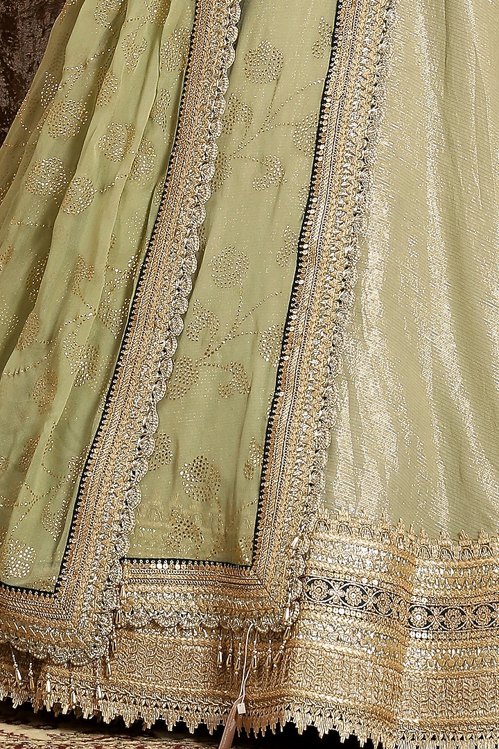 Mint Green Embroidered Wedding Lehenga Set by Shikhar Sharma at Pernia's Pop Up Shop