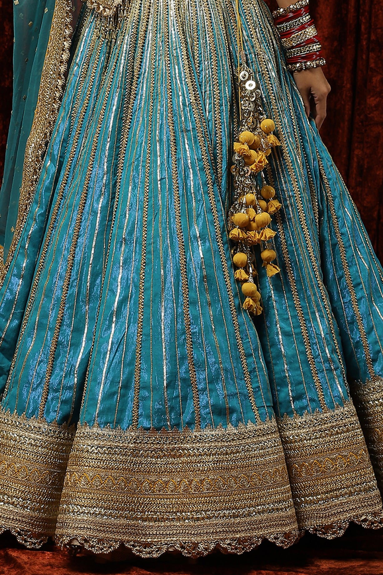 Ferozi Blue Embroidered Lehenga Set
