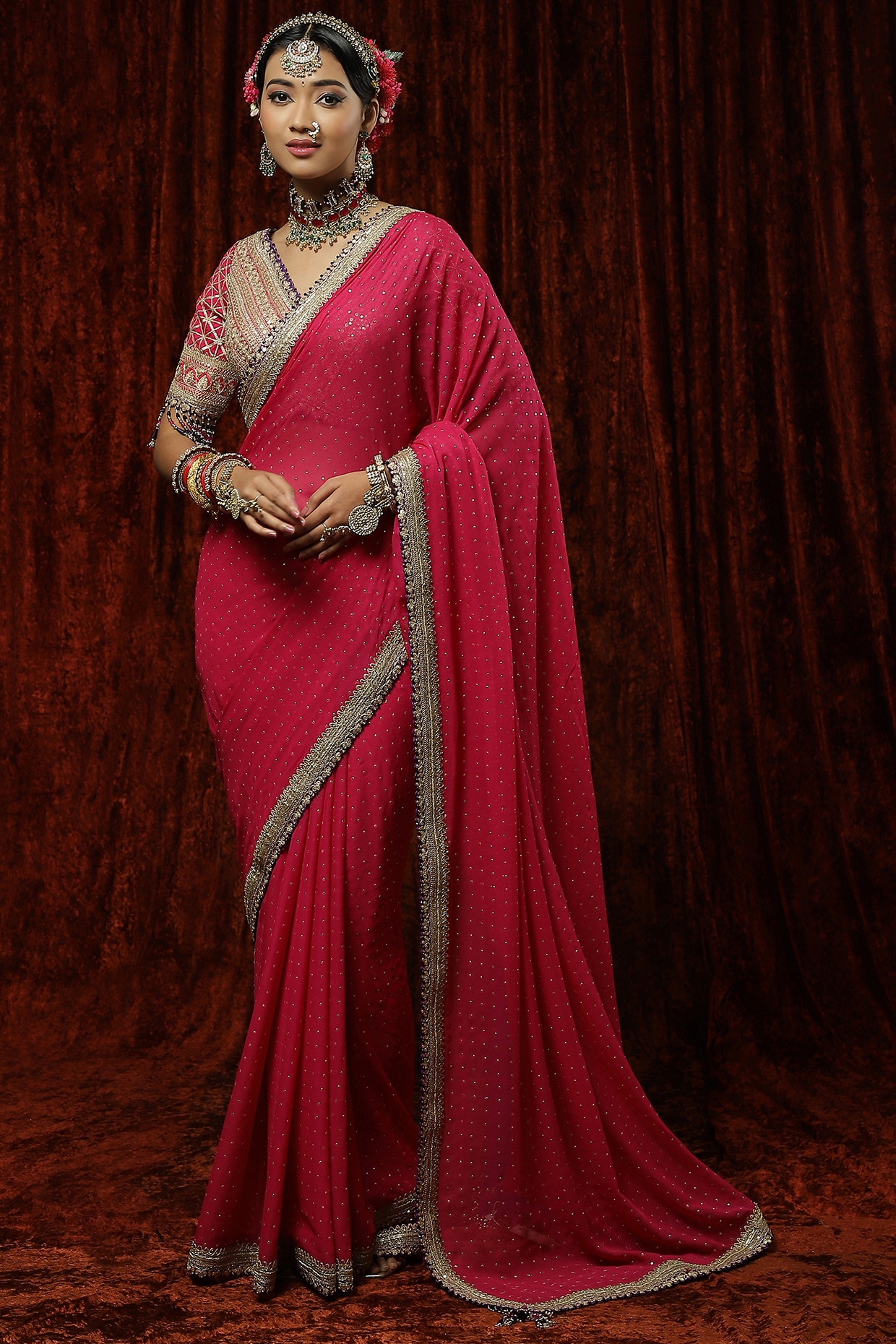 Laxmipati Jugnu Silk Rani Saree – Laxmipati Sarees | Sale