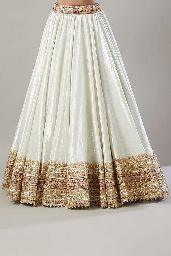 Silver Embroidered Wedding Lehenga Set by Shikhar Sharma at Pernia's Pop Up Shop