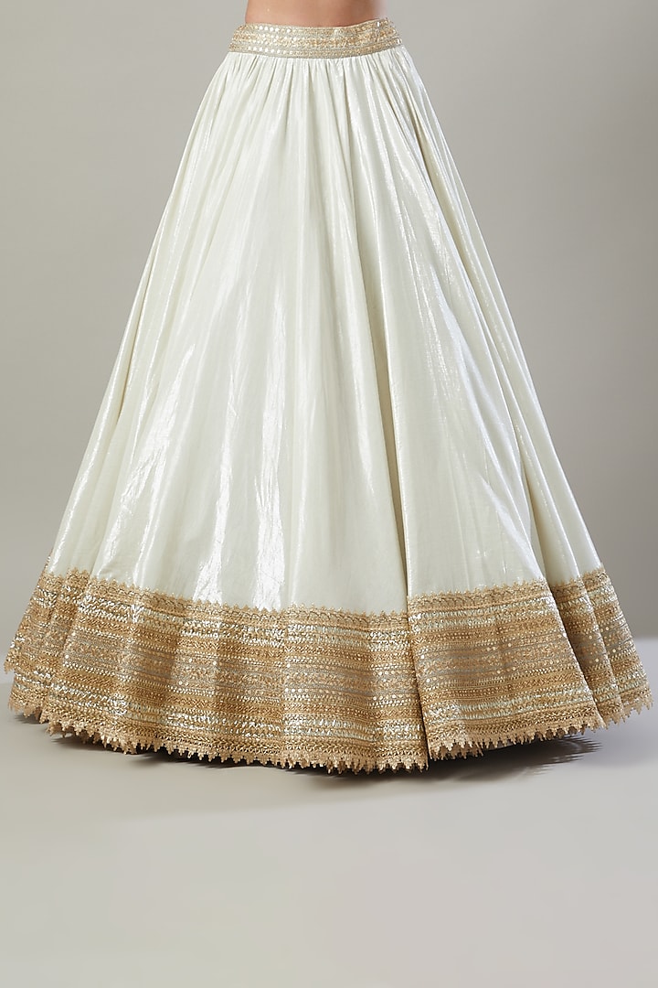 Silver Embroidered Wedding Lehenga Set by Shikhar Sharma at Pernia's Pop Up Shop