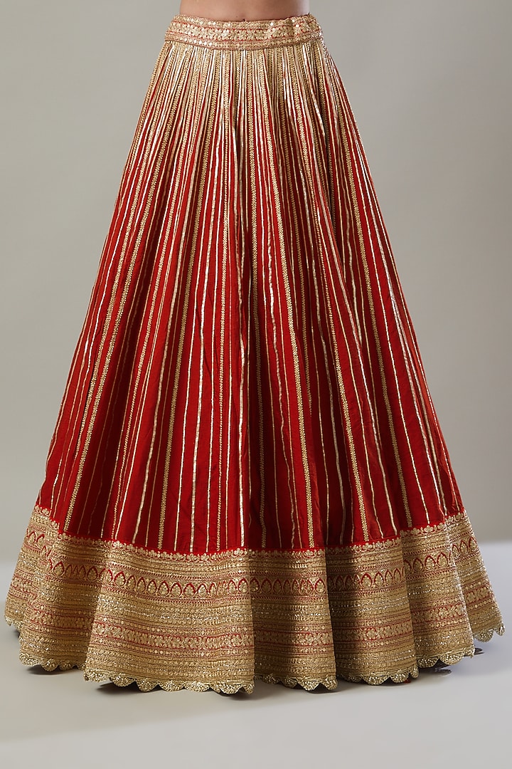 Red Embroidered Bridal Lehenga Set by Shikhar Sharma at Pernia's Pop Up Shop