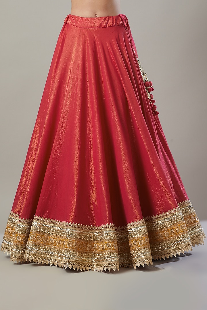 Rani Red Embroidered Wedding Lehenga Set by Shikhar Sharma at Pernia's Pop Up Shop