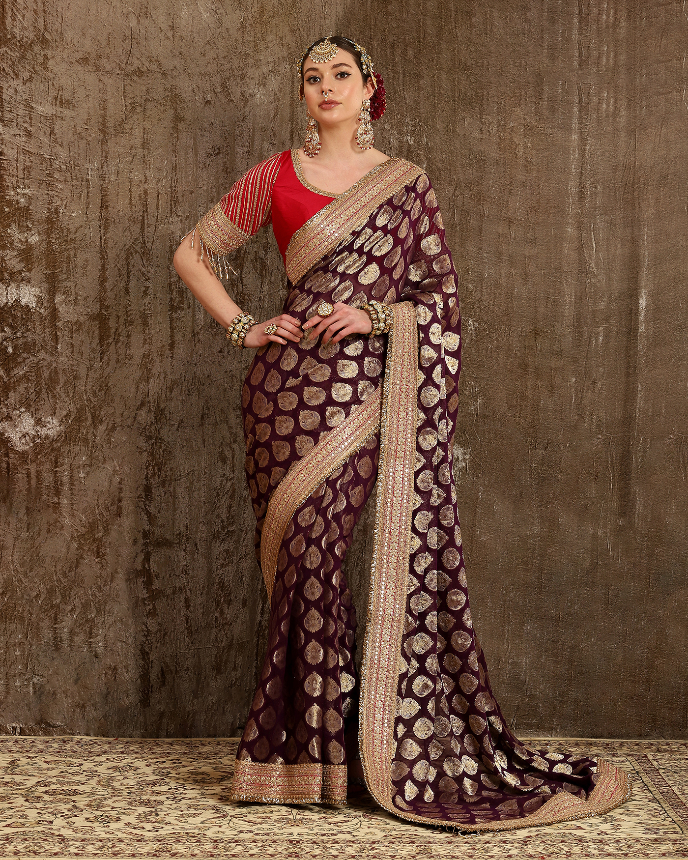 Jamuni Georgette Embroidered Saree Set by Shikhar Sharma at Pernia's Pop Up Shop