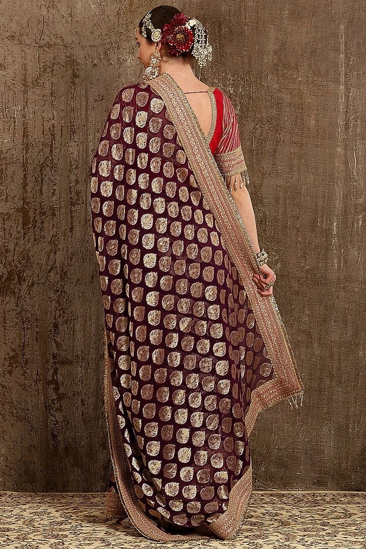 Jamuni Georgette Embroidered Wedding Saree Set by Shikhar Sharma at Pernia's Pop Up Shop