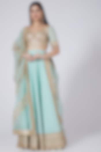 Sea Green Embroidered Wedding Lehenga Set by Shikhar Sharma at Pernia's Pop Up Shop