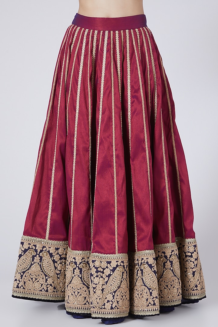 Jamuni Double Tonal Silk Hand & Machine Embroidered Wedding Lehenga Set by Shikhar Sharma at Pernia's Pop Up Shop