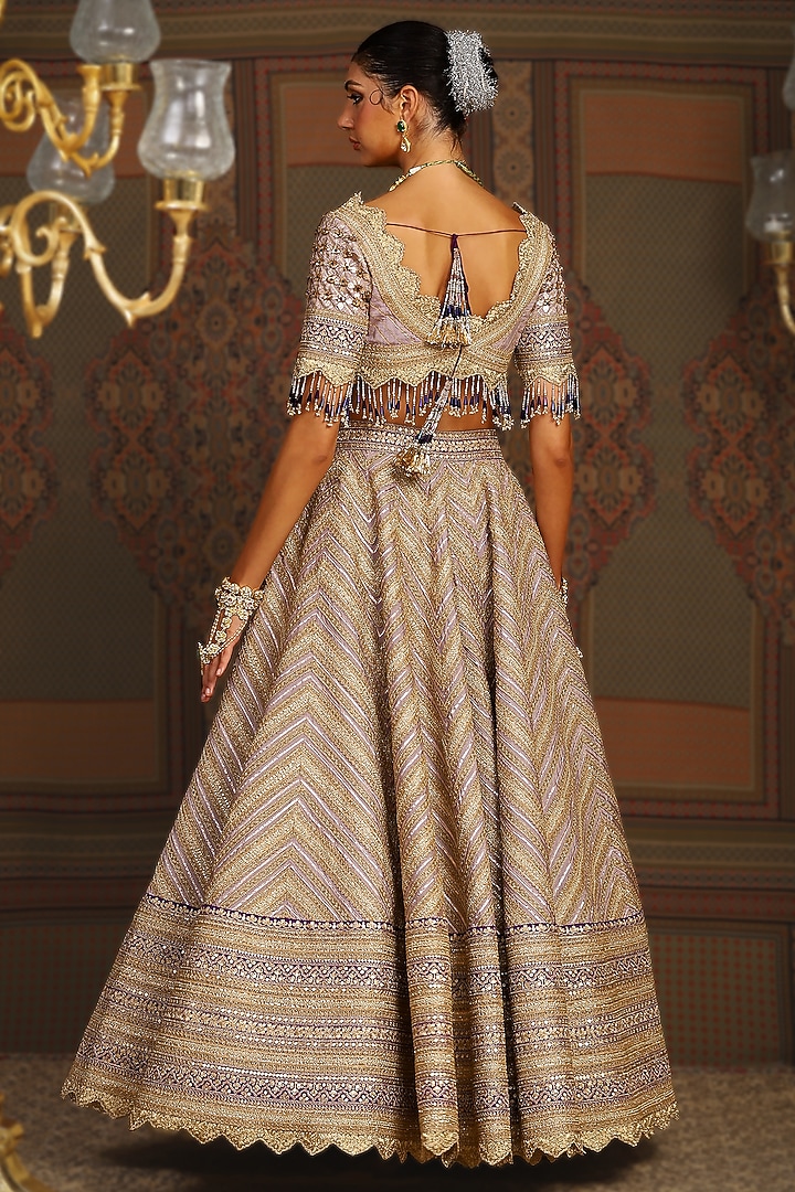 Lilac & Purple Dori Embroidered Bridal Lehenga Set by Shikhar Sharma at Pernia's Pop Up Shop