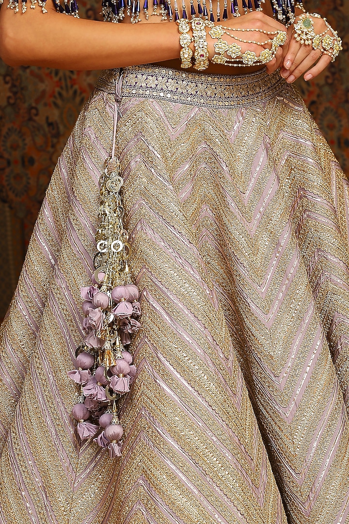 Lilac & Purple Dori Embroidered Bridal Lehenga Set by Shikhar Sharma at Pernia's Pop Up Shop