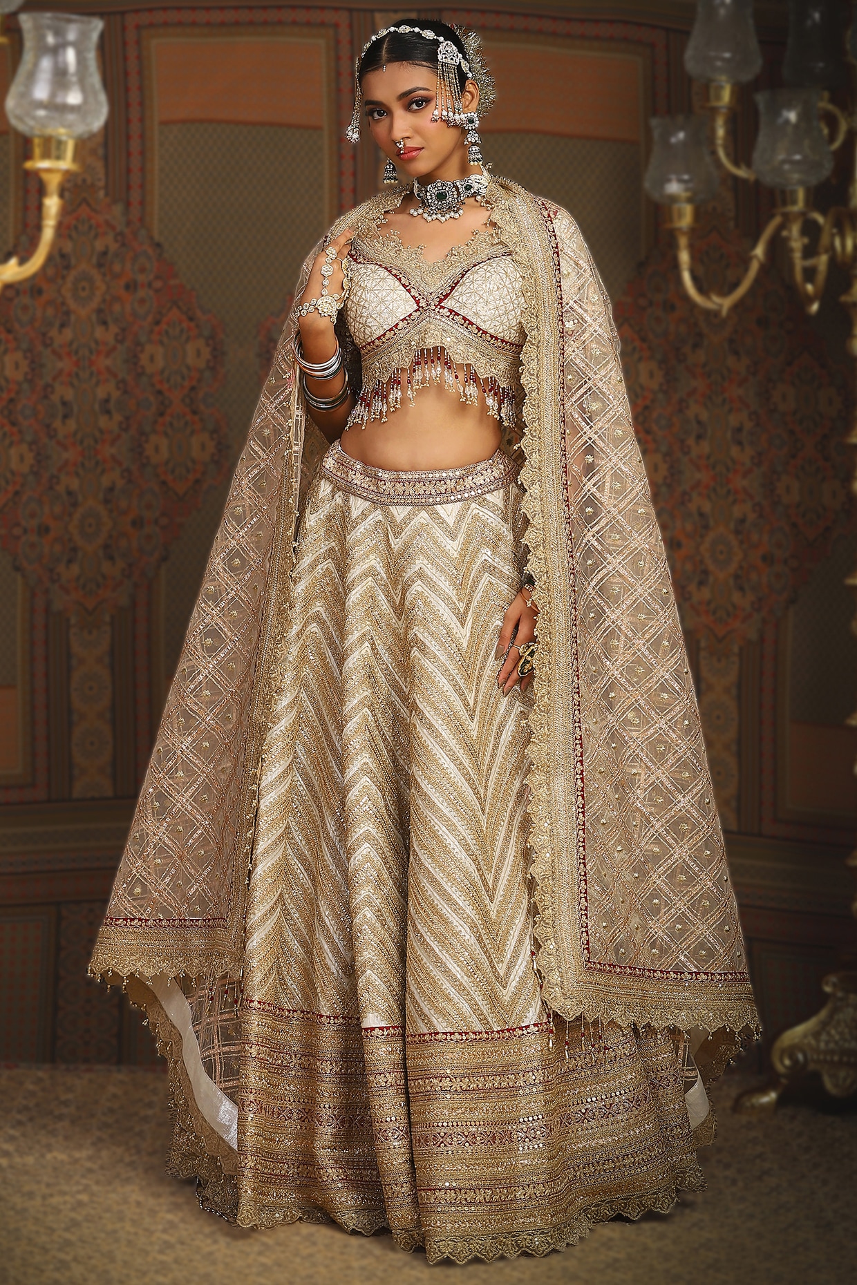 Silk Embroidered Lavender Wedding Lehenga Choli with Dupatta - LC4916