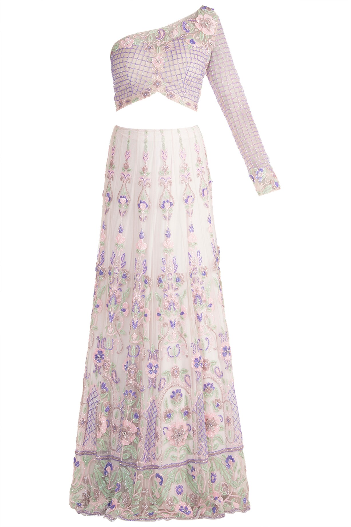 Ivory Embroidered Lehenga Set