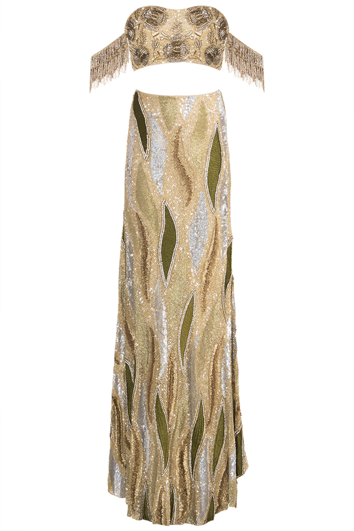 Skin & Gold Embroidered Bridal lehenga for 22 Lehenga Set by Soshai at Pernia's Pop Up Shop
