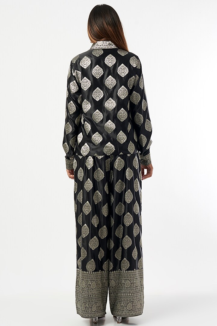 Black Silk Zari Co-Ord Set by Shriya Singhi at Pernia's Pop Up Shop