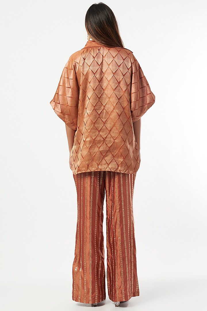 Orange Silk Zari Co-Ord Set by Shriya Singhi at Pernia's Pop Up Shop