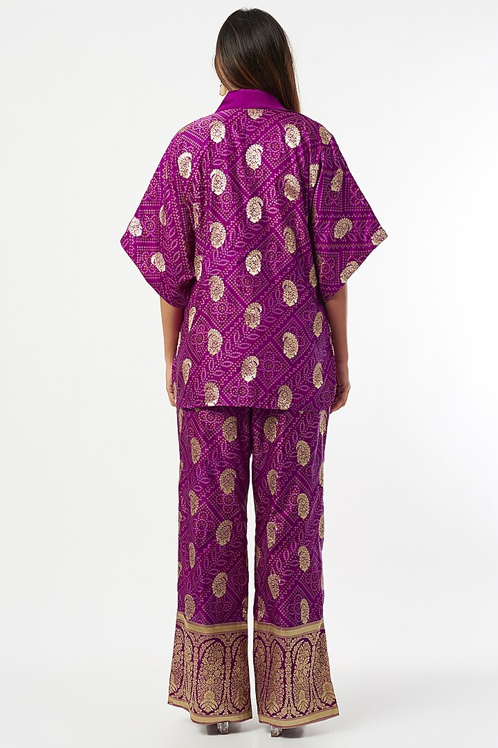 Purple Silk Zari Co-Ord Set by Shriya Singhi at Pernia's Pop Up Shop