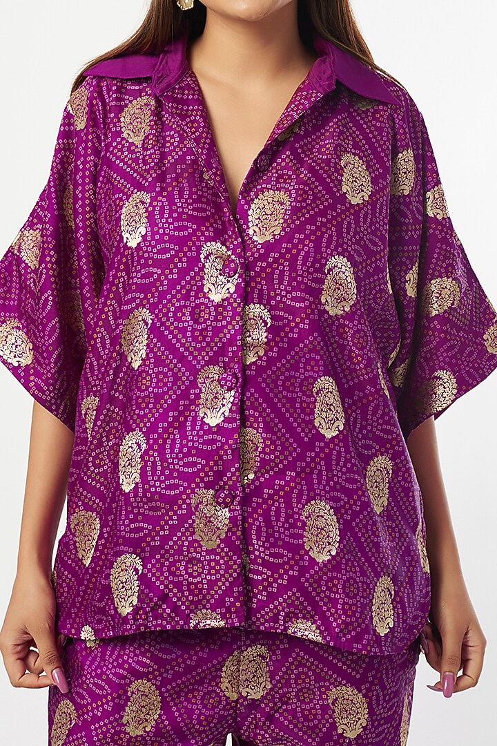 Purple Silk Zari Co-Ord Set by Shriya Singhi at Pernia's Pop Up Shop