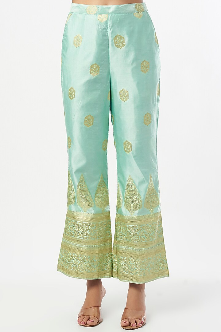 Sky Blue Silk Zari Co-Ord Set by Shriya Singhi at Pernia's Pop Up Shop