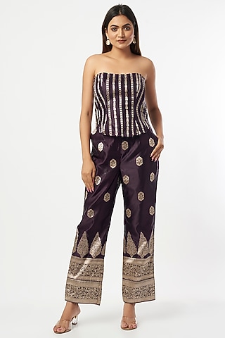 Wine Pure Silk Co-Ord Set by Shriya Singhi