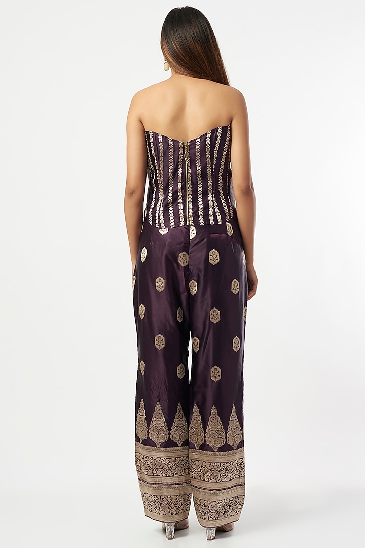 Wine Pure Silk Co-Ord Set by Shriya Singhi at Pernia's Pop Up Shop