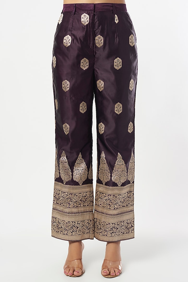 Wine Pure Silk Co-Ord Set by Shriya Singhi at Pernia's Pop Up Shop