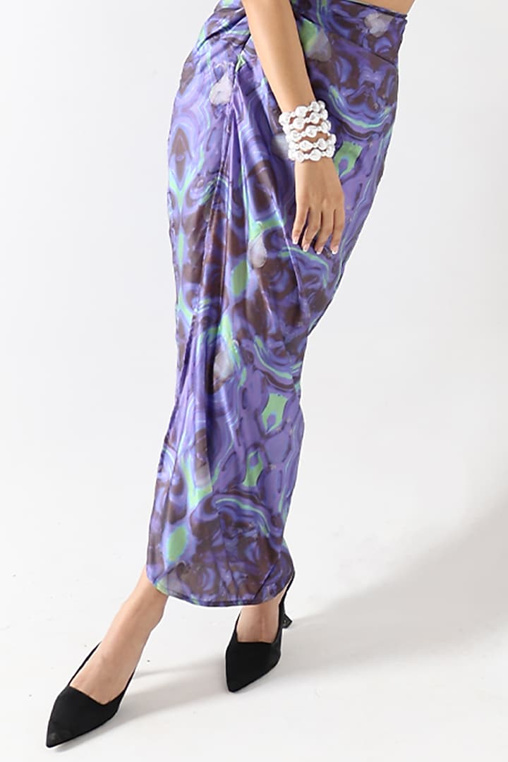 Multi-Colored Banarasi Silk Printed Skirt Set by Shriya Singhi at Pernia's Pop Up Shop