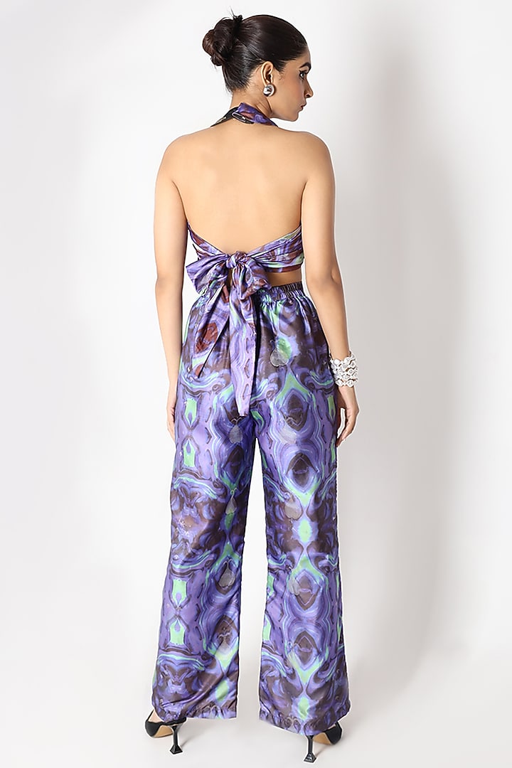 Multi-Colored Banarasi Silk Printed High-Waisted Pants by Shriya Singhi at Pernia's Pop Up Shop