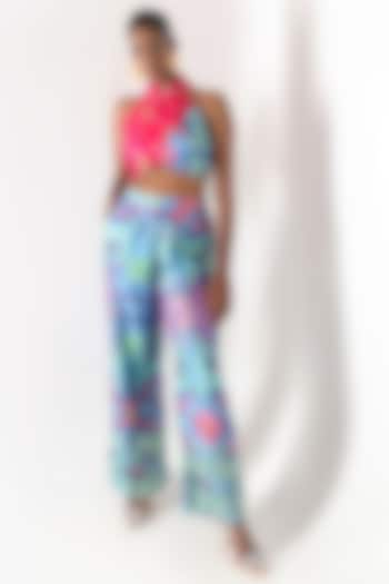 Multi-Colored Banarasi Silk Printed Co-Ord Set by Shriya Singhi at Pernia's Pop Up Shop