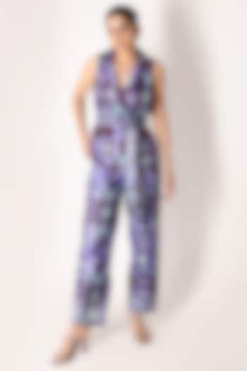 Black & Purple Banarasi Silk Printed Co-Ord Set by Shriya Singhi at Pernia's Pop Up Shop