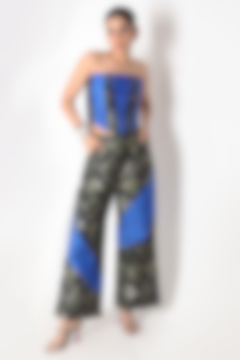 Blue & Black Banarasi Silk Co-Ord Set by Shriya Singhi at Pernia's Pop Up Shop