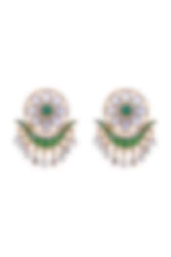 Gold Plated Green Onyx Earrings by Shubh Silver at Pernia's Pop Up Shop