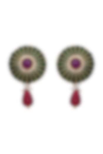 Gold Plated Ruby Earrings by Shubh Silver at Pernia's Pop Up Shop