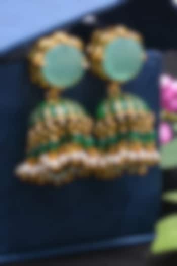 Gold Plated Handcrafted Earrings In Sterling Silver by Shubh Silver at Pernia's Pop Up Shop